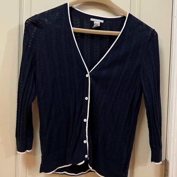 H&M Women's Size L L/S  B/D Open Weave Light Weight Cardigan. - Picture 1 of 3